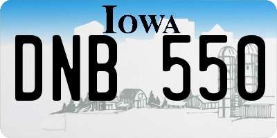 IA license plate DNB550