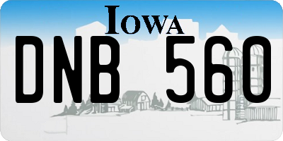 IA license plate DNB560