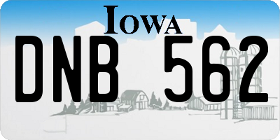 IA license plate DNB562