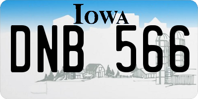IA license plate DNB566