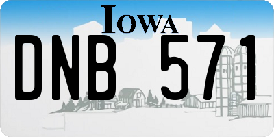 IA license plate DNB571