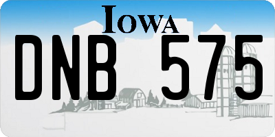 IA license plate DNB575