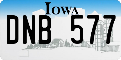 IA license plate DNB577