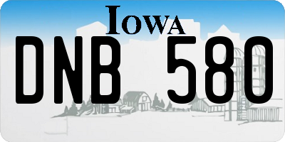 IA license plate DNB580