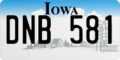 IA license plate DNB581