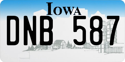 IA license plate DNB587