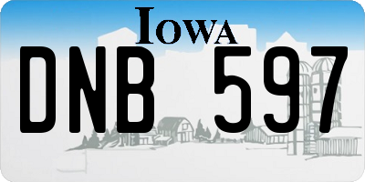 IA license plate DNB597