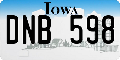 IA license plate DNB598