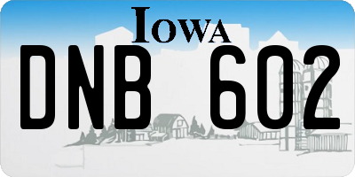 IA license plate DNB602