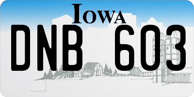 IA license plate DNB603