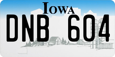 IA license plate DNB604