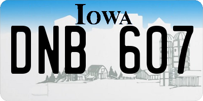 IA license plate DNB607