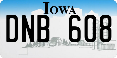 IA license plate DNB608