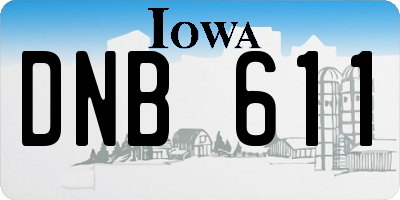 IA license plate DNB611