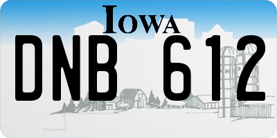 IA license plate DNB612