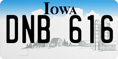 IA license plate DNB616