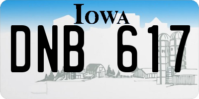 IA license plate DNB617