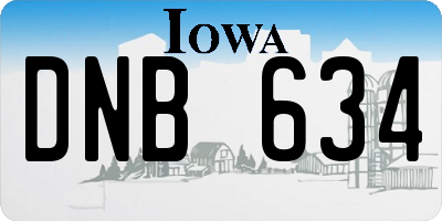 IA license plate DNB634