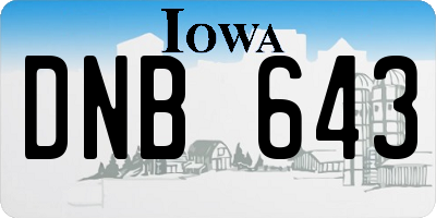 IA license plate DNB643