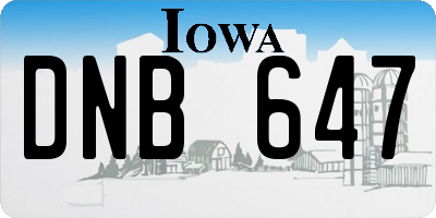 IA license plate DNB647