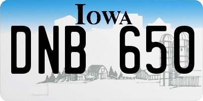IA license plate DNB650