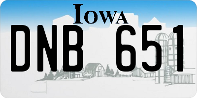 IA license plate DNB651
