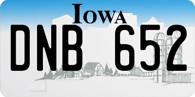 IA license plate DNB652