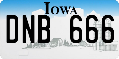 IA license plate DNB666