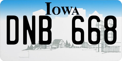 IA license plate DNB668