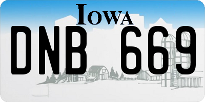 IA license plate DNB669