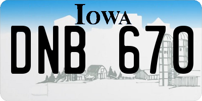 IA license plate DNB670