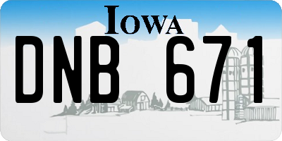 IA license plate DNB671