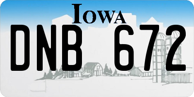 IA license plate DNB672