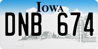 IA license plate DNB674
