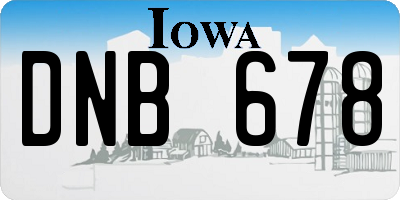 IA license plate DNB678