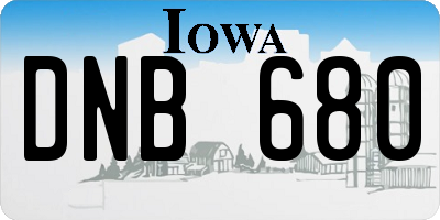 IA license plate DNB680