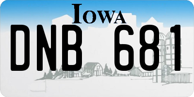 IA license plate DNB681