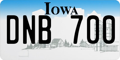 IA license plate DNB700