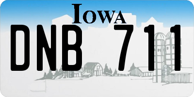 IA license plate DNB711