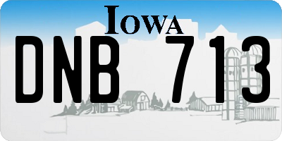 IA license plate DNB713