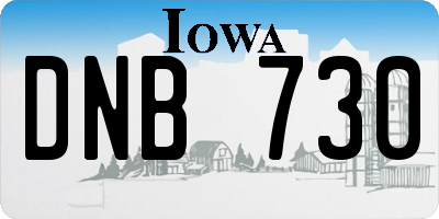 IA license plate DNB730