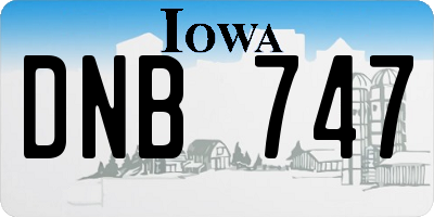 IA license plate DNB747
