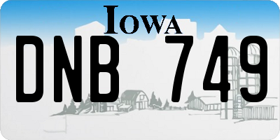 IA license plate DNB749