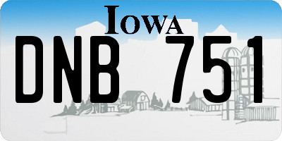 IA license plate DNB751
