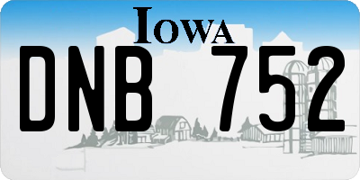 IA license plate DNB752