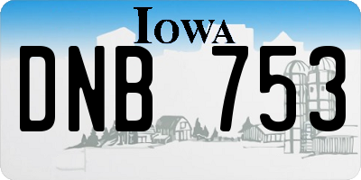 IA license plate DNB753
