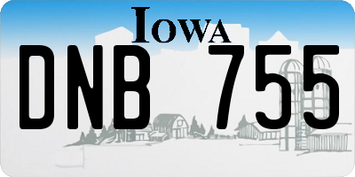 IA license plate DNB755