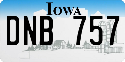 IA license plate DNB757