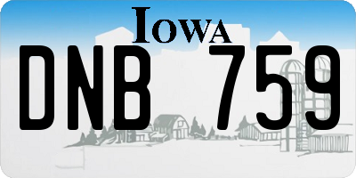 IA license plate DNB759