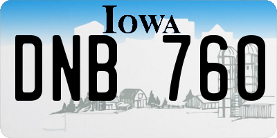 IA license plate DNB760